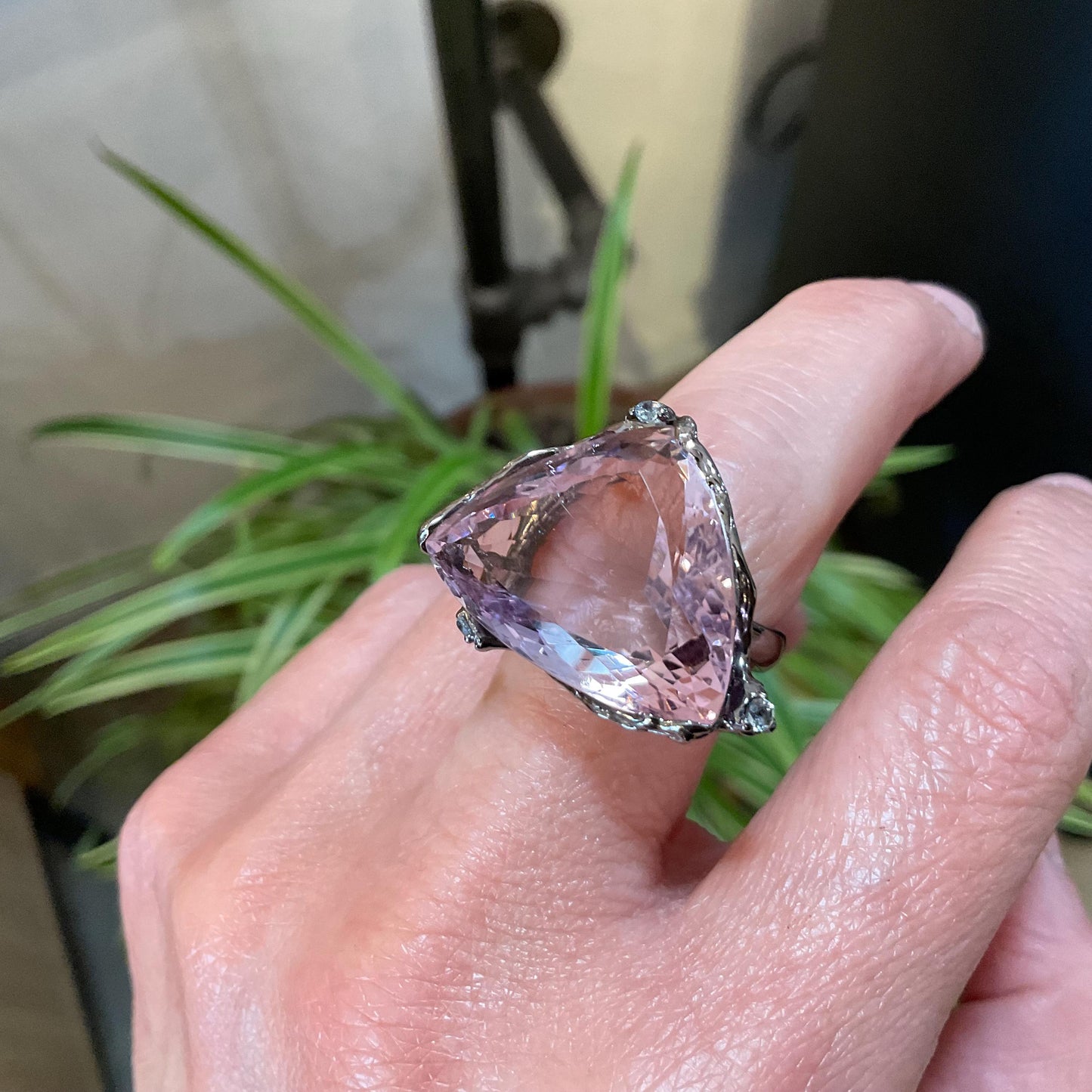 sterling silver statement Natural Ametrine topaz ring 7.5