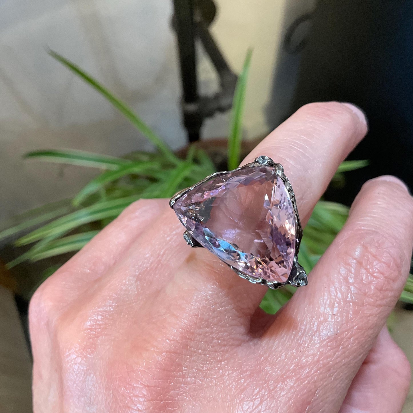 sterling silver statement Natural Ametrine topaz ring 7.5