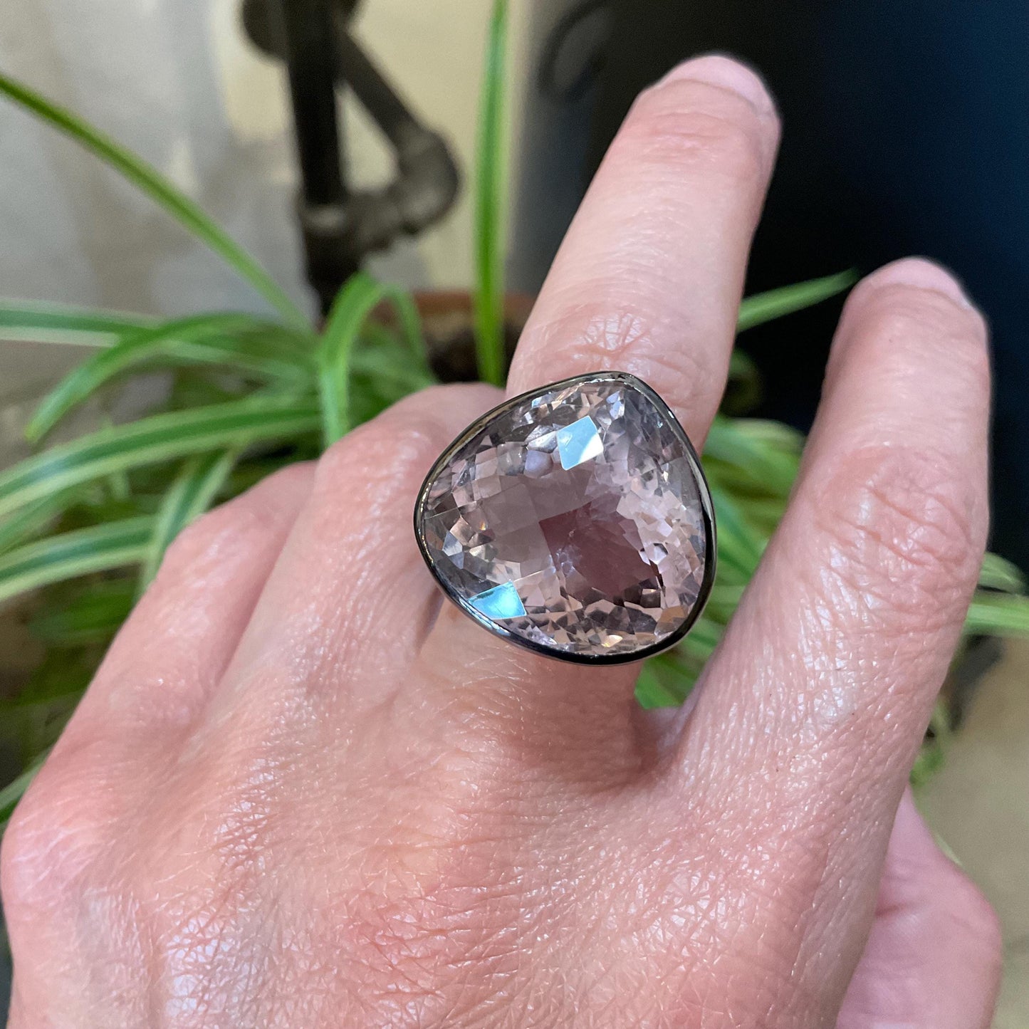 sterling silver statement Natural Ametrine topaz ring 8
