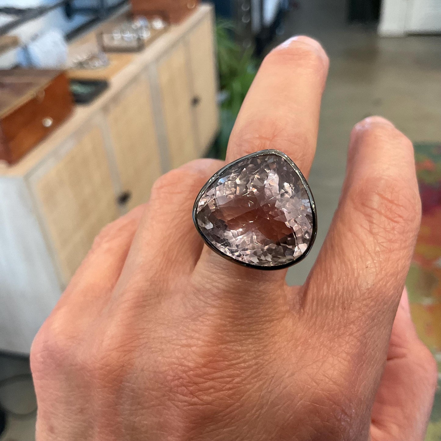 sterling silver statement Natural Ametrine topaz ring 8