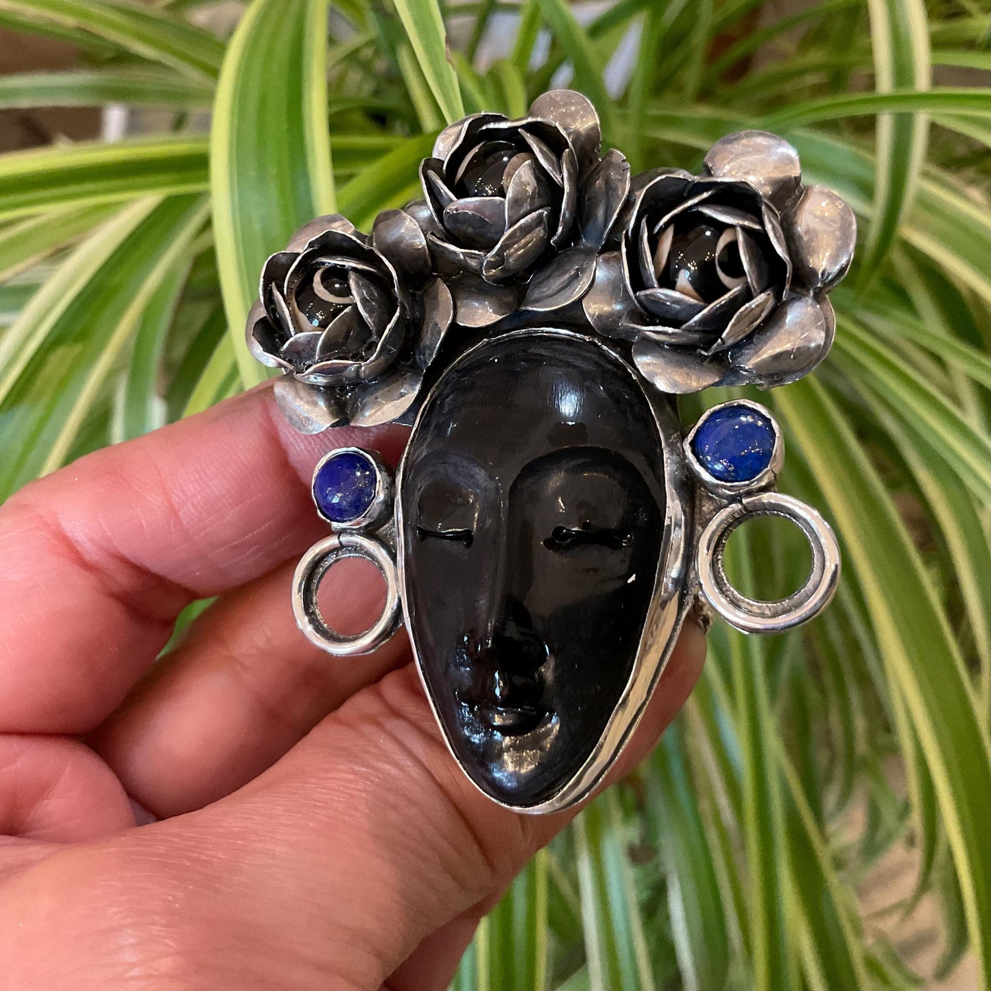 Sterling Silver art to wear dreaming woman cuff open Ring 7.5 8 9