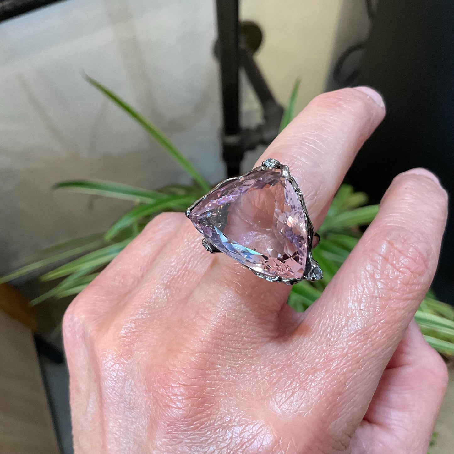 sterling silver statement Natural Ametrine topaz ring 7.5