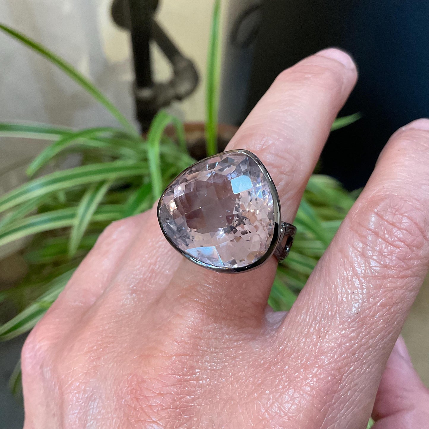 sterling silver statement Natural Ametrine topaz ring 8