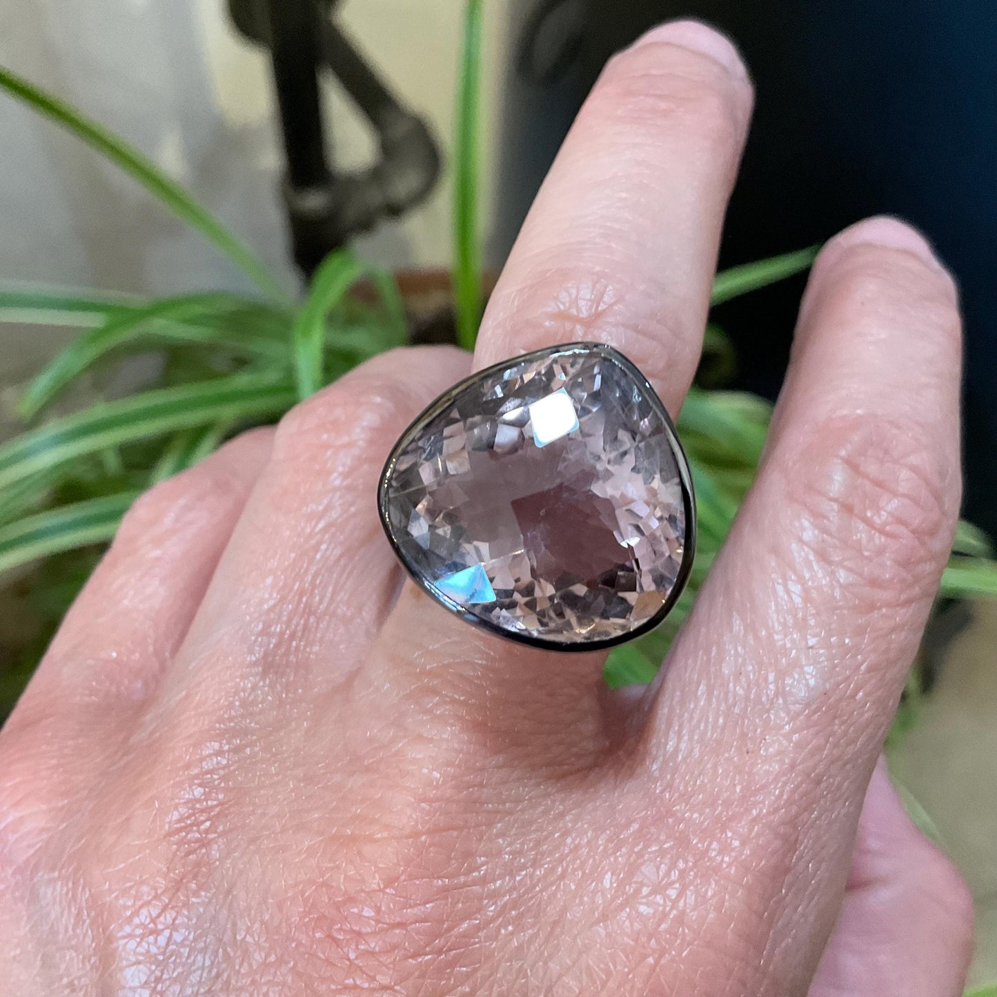 sterling silver statement Natural Ametrine topaz ring 8