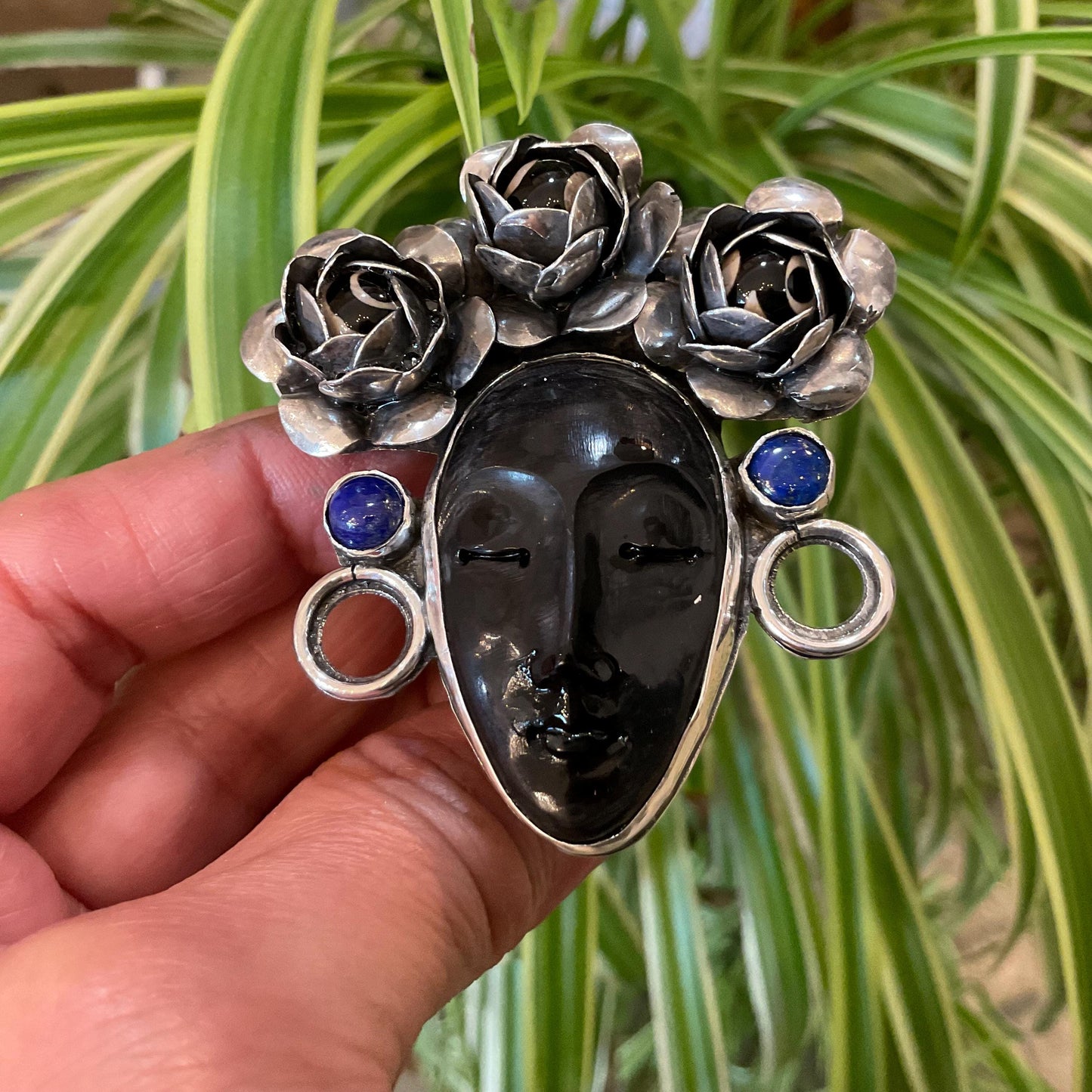 Sterling Silver art to wear dreaming woman cuff open Ring 7.5 8 9