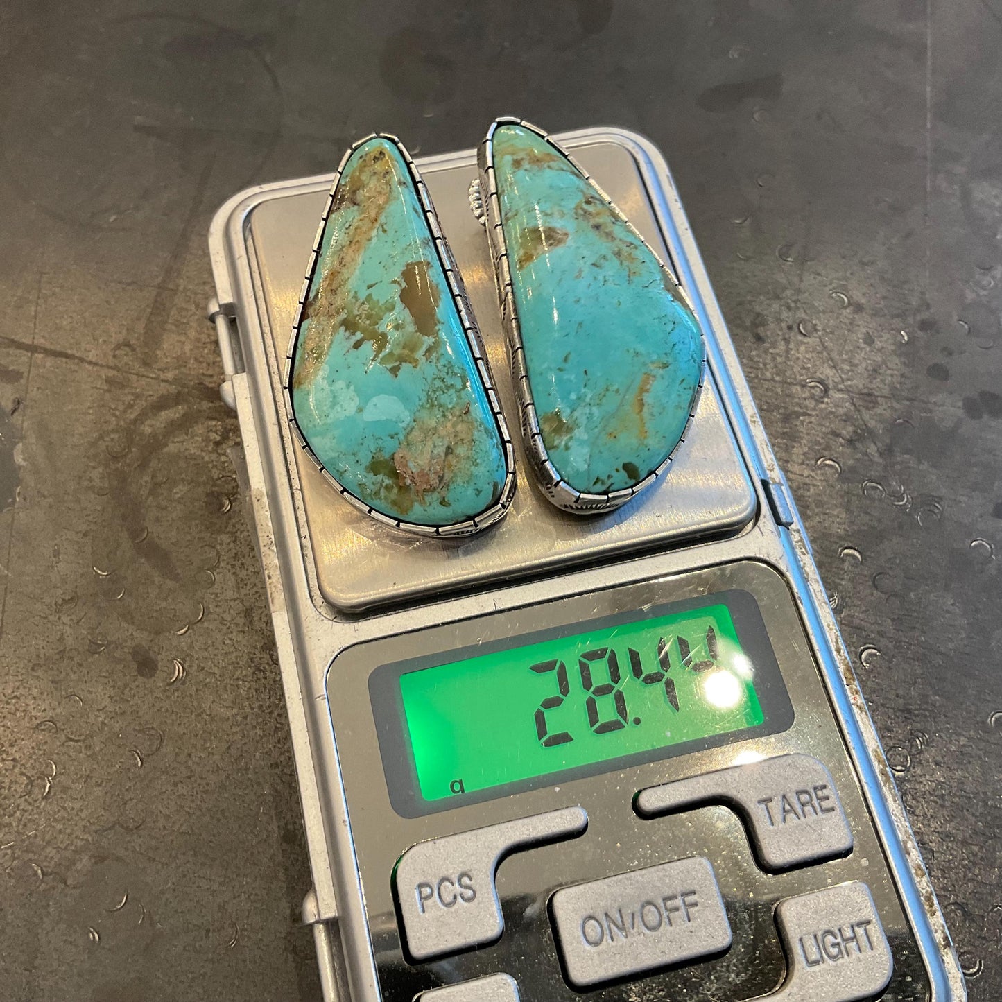 Sterling Silver turquoise statement massive post earrings