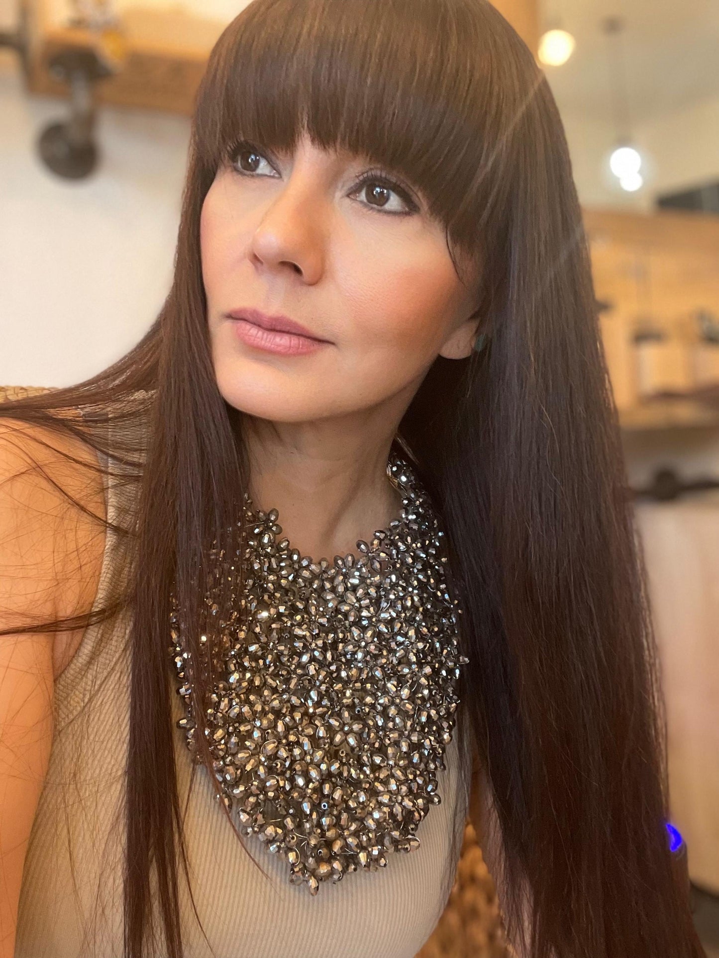 Statement Vilaiwan crystal beaded necklace