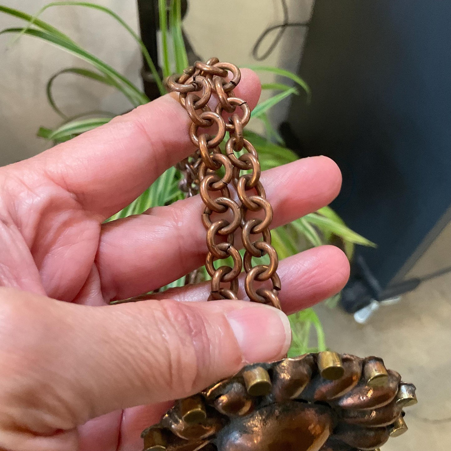 Copper artisan handmade sunburst necklace