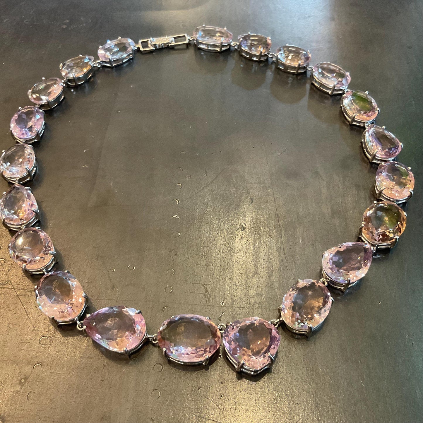 Sterling silver natural ametrine statement necklace