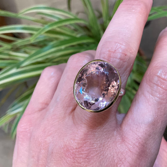 sterling silver statement Natural Ametrine topaz oval ring 7.5