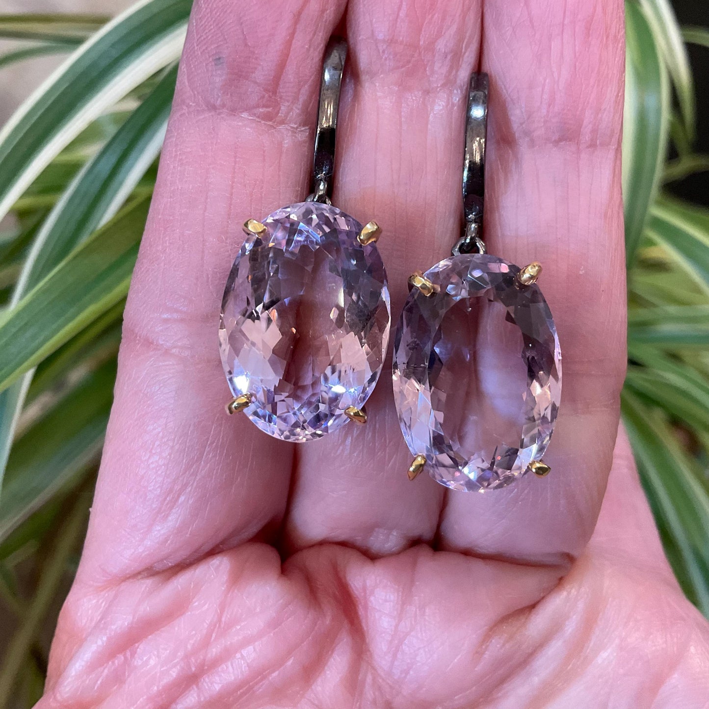 Sterling silver natural 50ct Ametrine dangle Earrings