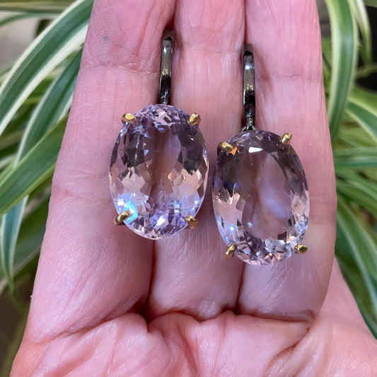 Sterling silver natural 50ct Ametrine dangle Earrings