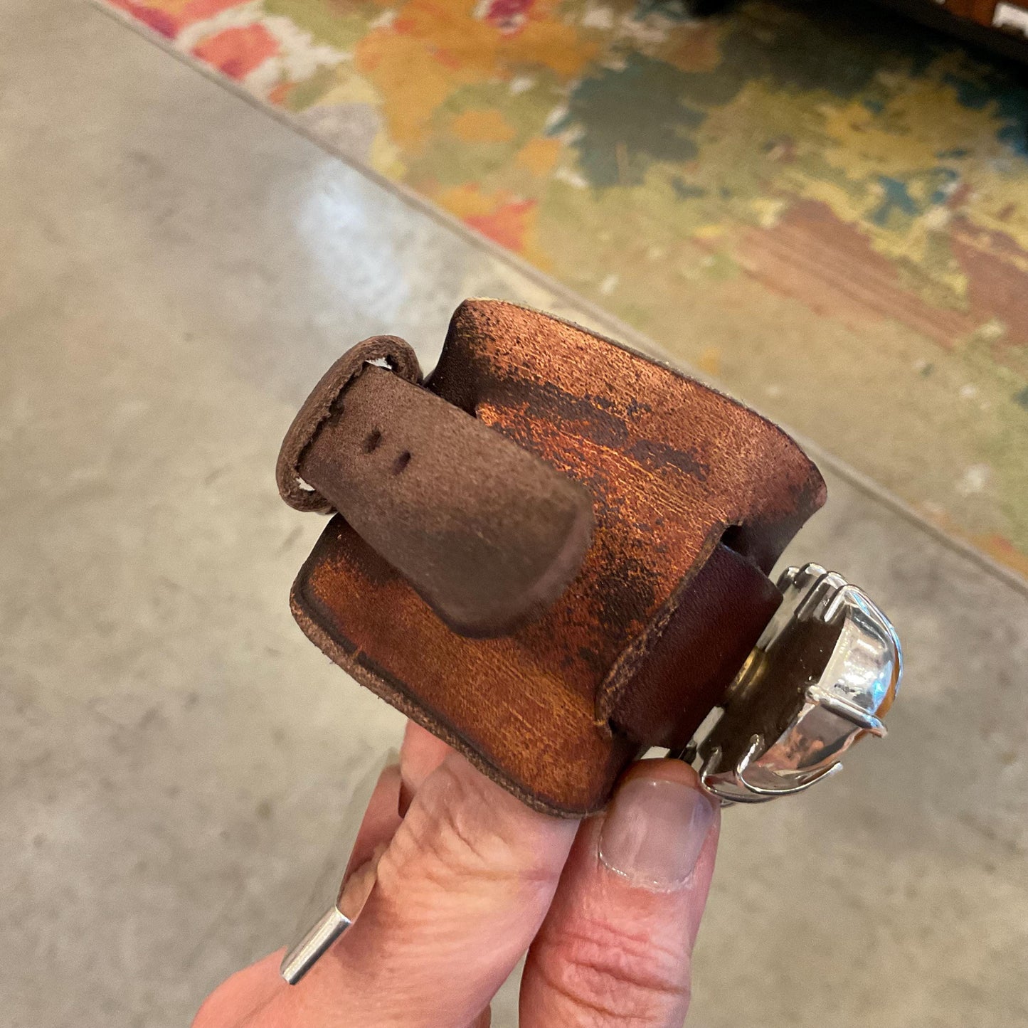 sterling silver Baltic egg yolk Amber butterscotch leather bracelet cuff