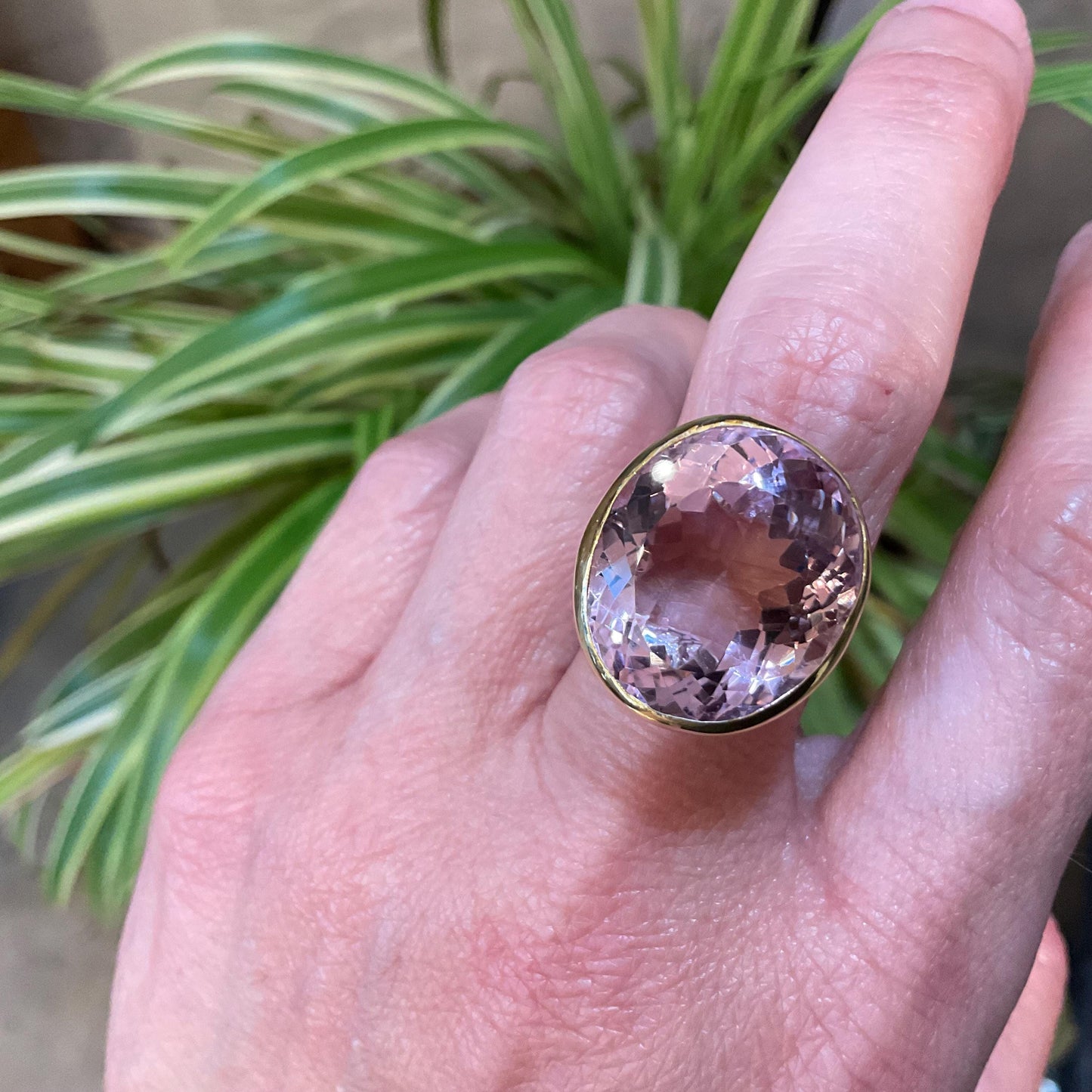 sterling silver statement Natural Ametrine topaz oval ring 7.5