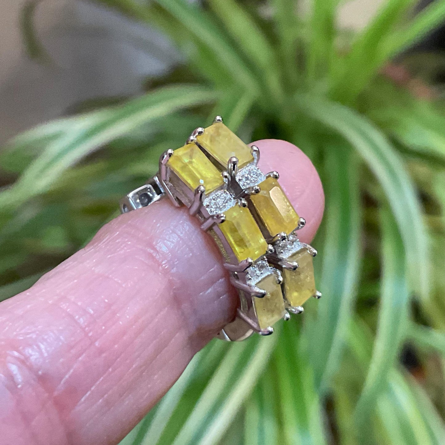 sterling silver natural yellow sapphire Small hoops earrings