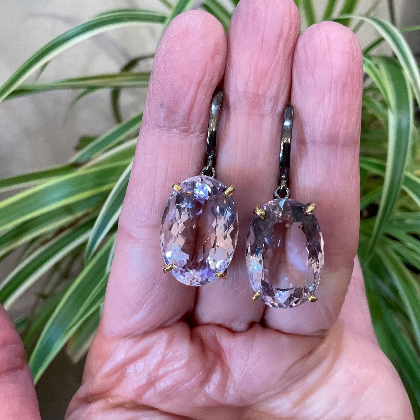 Sterling silver natural 50ct Ametrine dangle Earrings