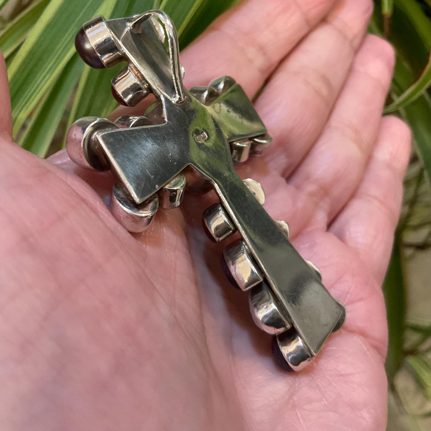 sterling silver natural turquoise lapis lazuli pearl amethyst  cross Pendant