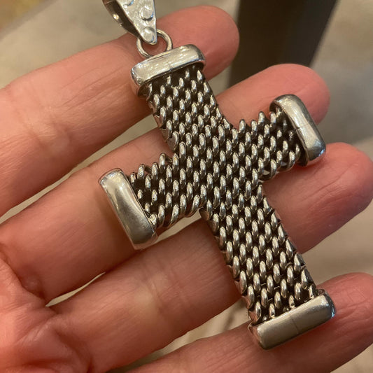 sterling silver unisex cross Pendant handmade