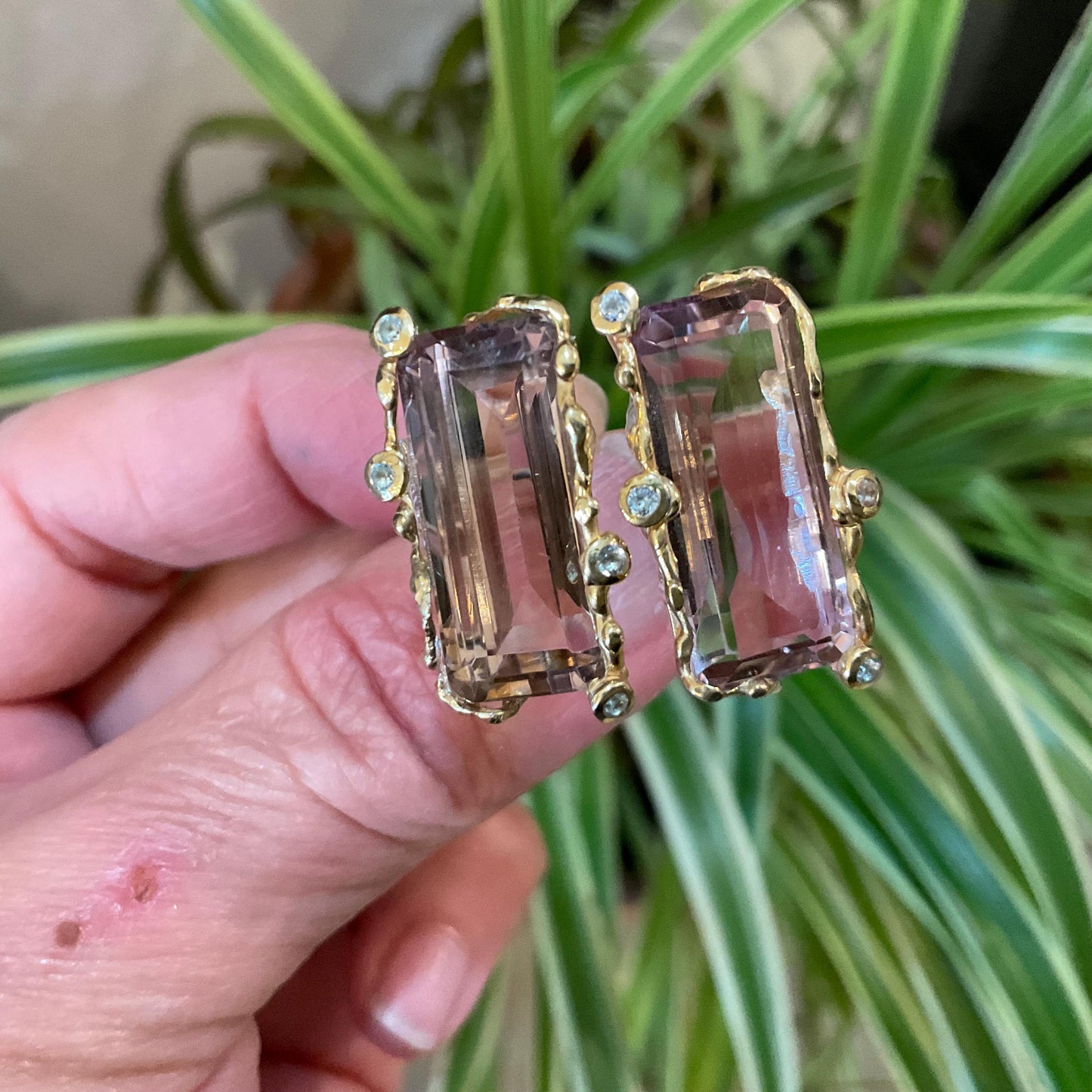 sterling silver statement Natural Ametrine open cuff ring 8 Colors Of Etnika
