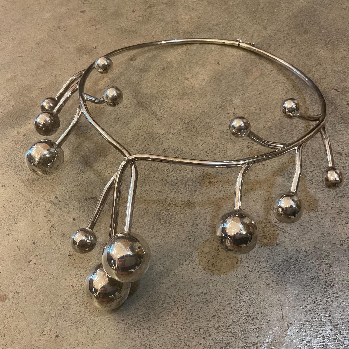 sterling silver vintage choker modernist bubble necklace Colors Of Etnika