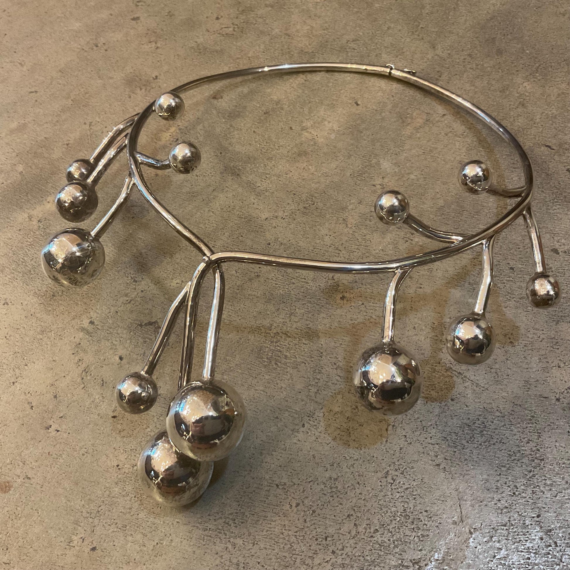 sterling silver vintage choker modernist bubble necklace Colors Of Etnika