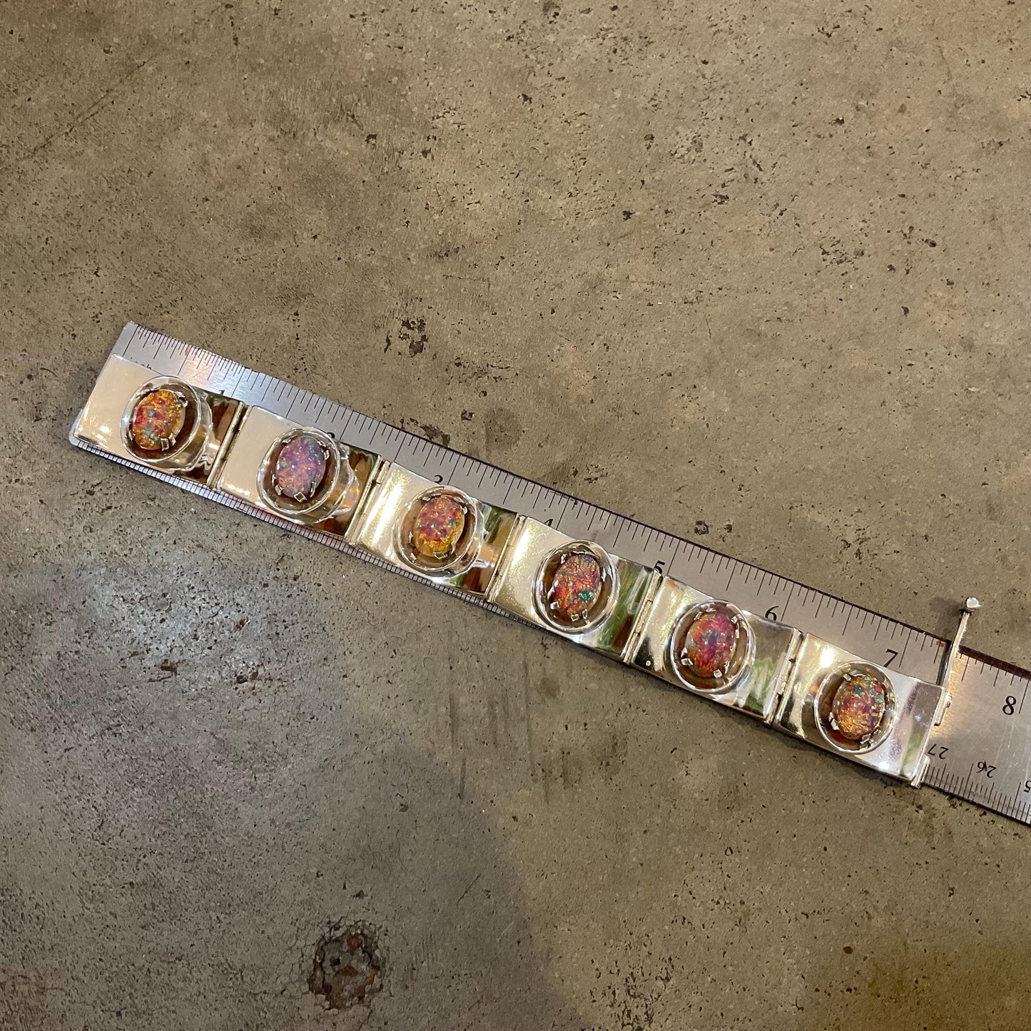 sterling silver modernist taxco vintage mid century opal Bracelet Colors Of Etnika