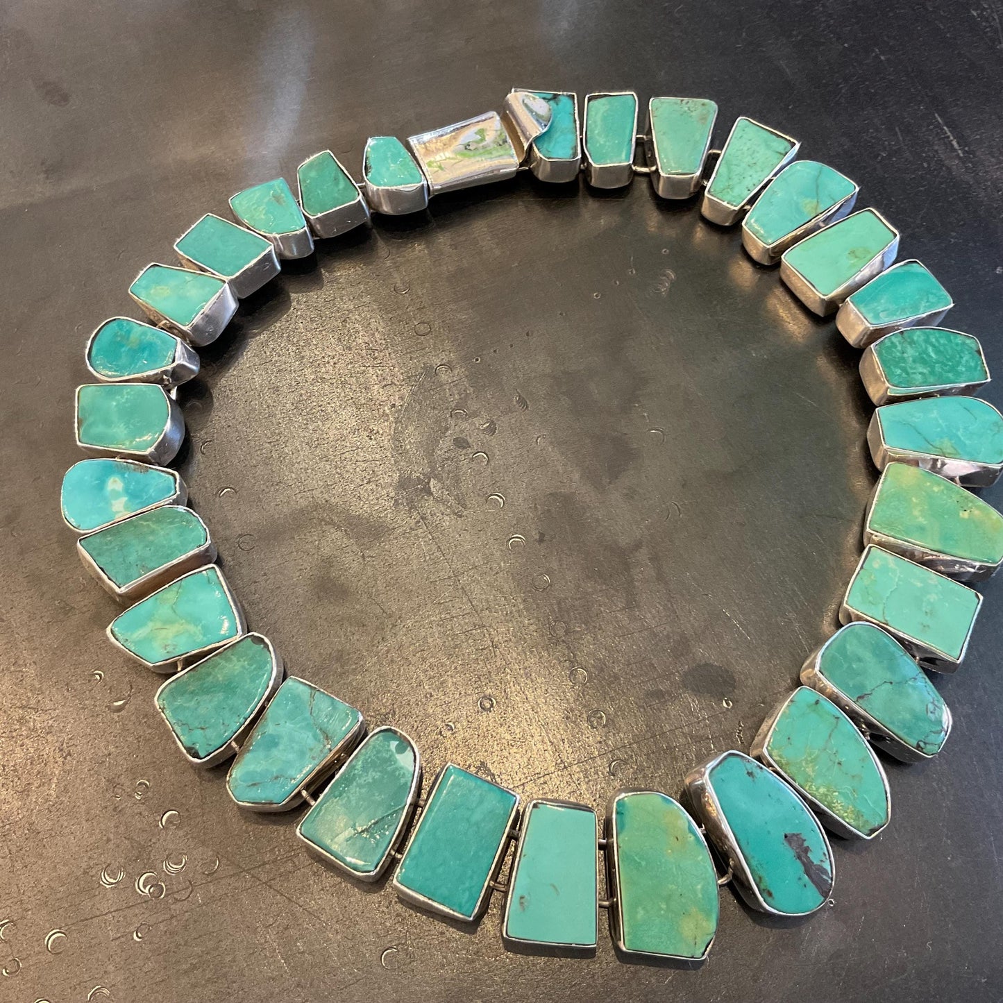 Sterling silver statement vintage Turquoise necklace choker Colors Of Etnika