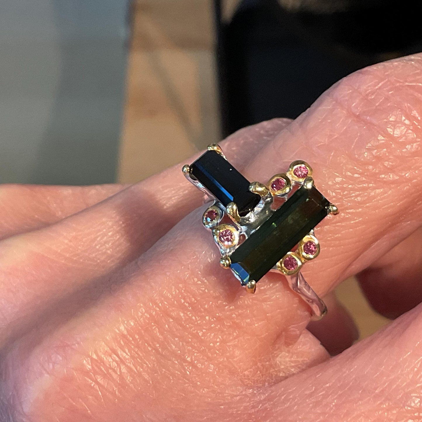 sterling silver green tourmaline ring 7
