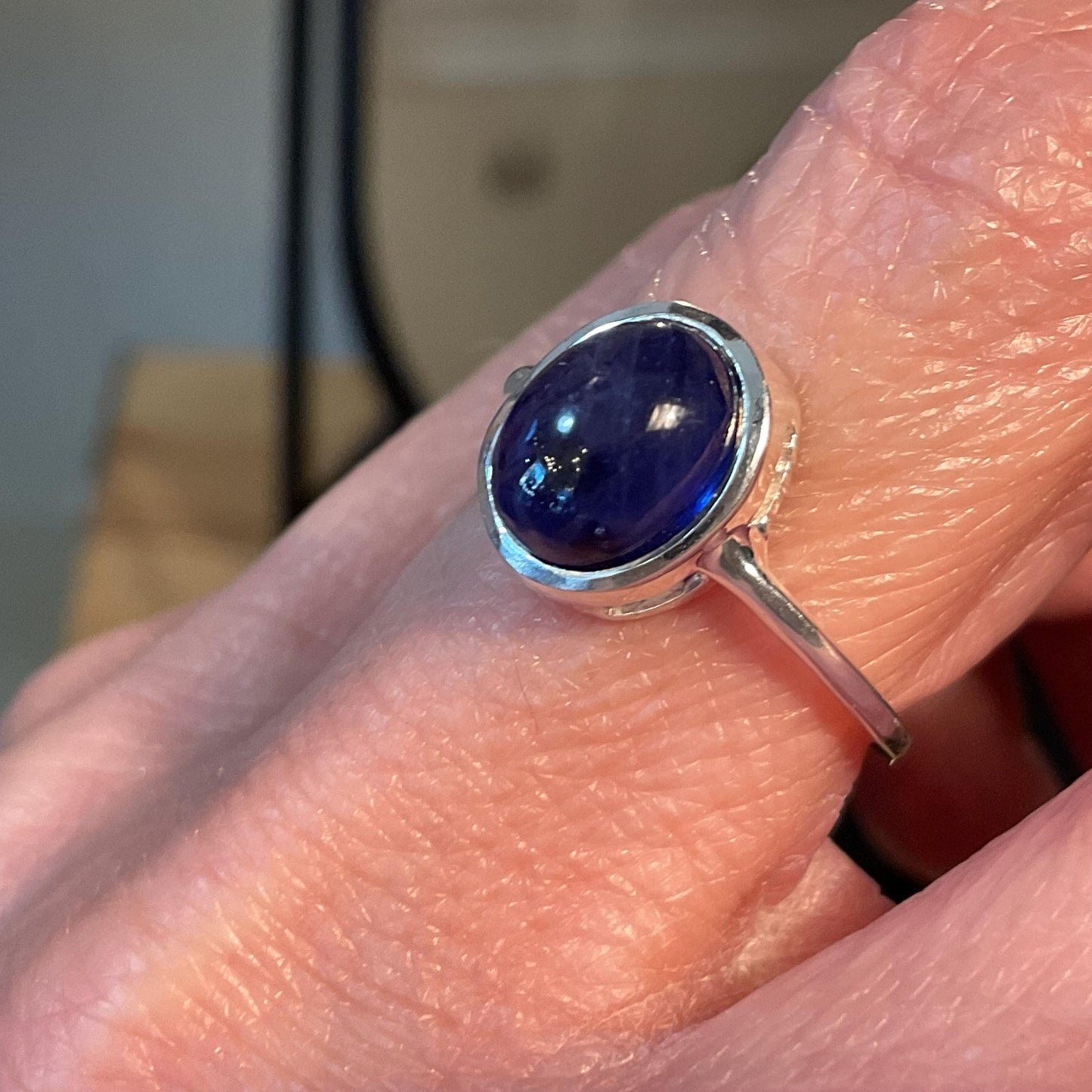 sterling silver natural dainty blue sapphire ring 6 Colors Of Etnika
