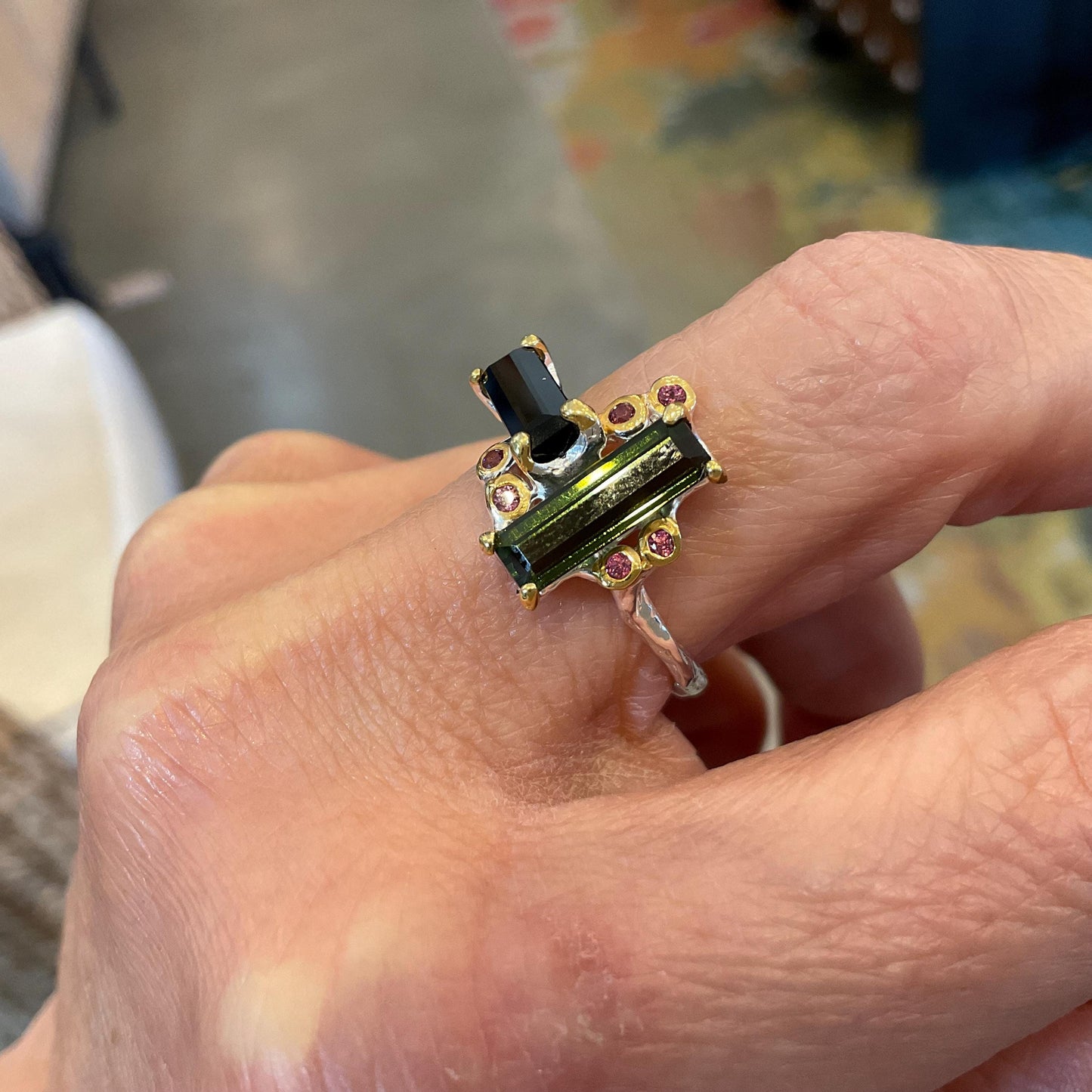 sterling silver green tourmaline ring 7
