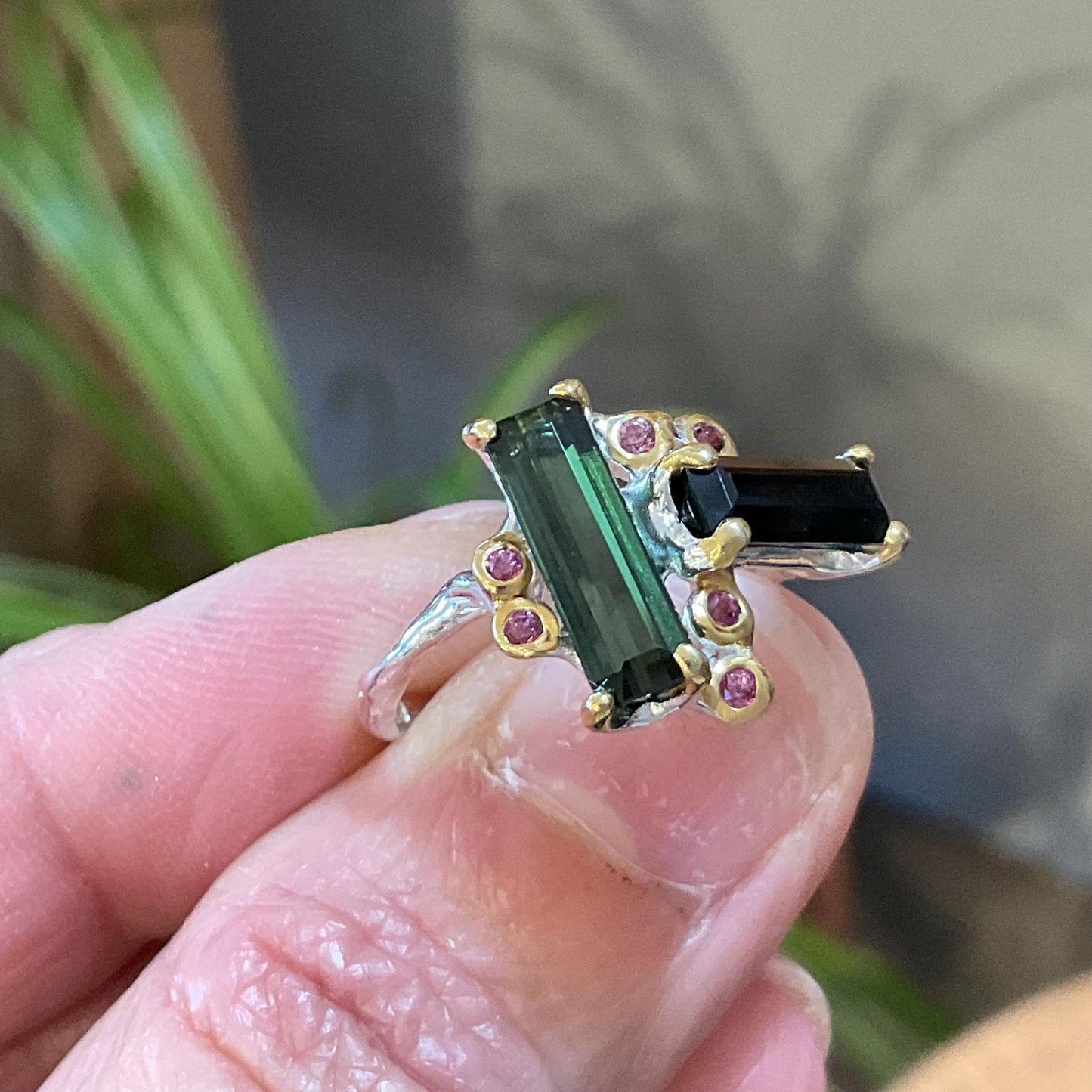 sterling silver green tourmaline ring 7