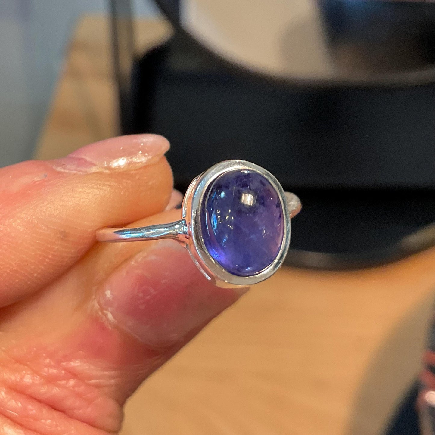 sterling silver natural dainty blue sapphire ring 6 Colors Of Etnika