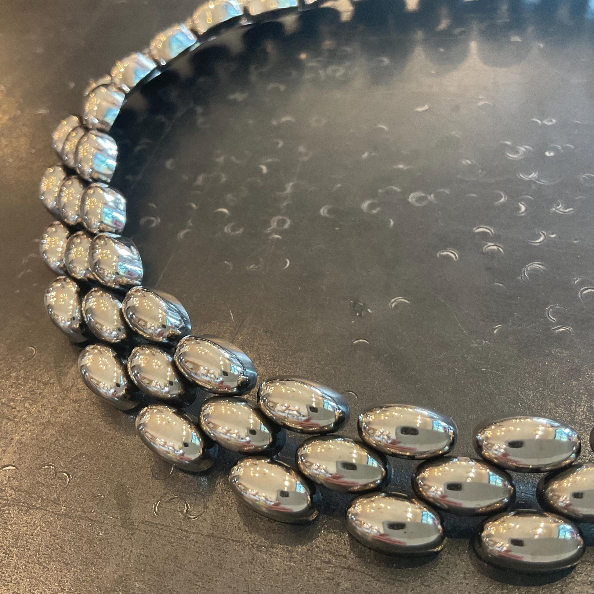 Sterling silver vintage Abstract Modernist necklace collar Colors Of Etnika