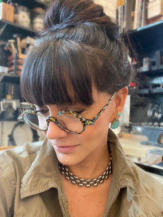 Sterling silver vintage Abstract Modernist necklace collar