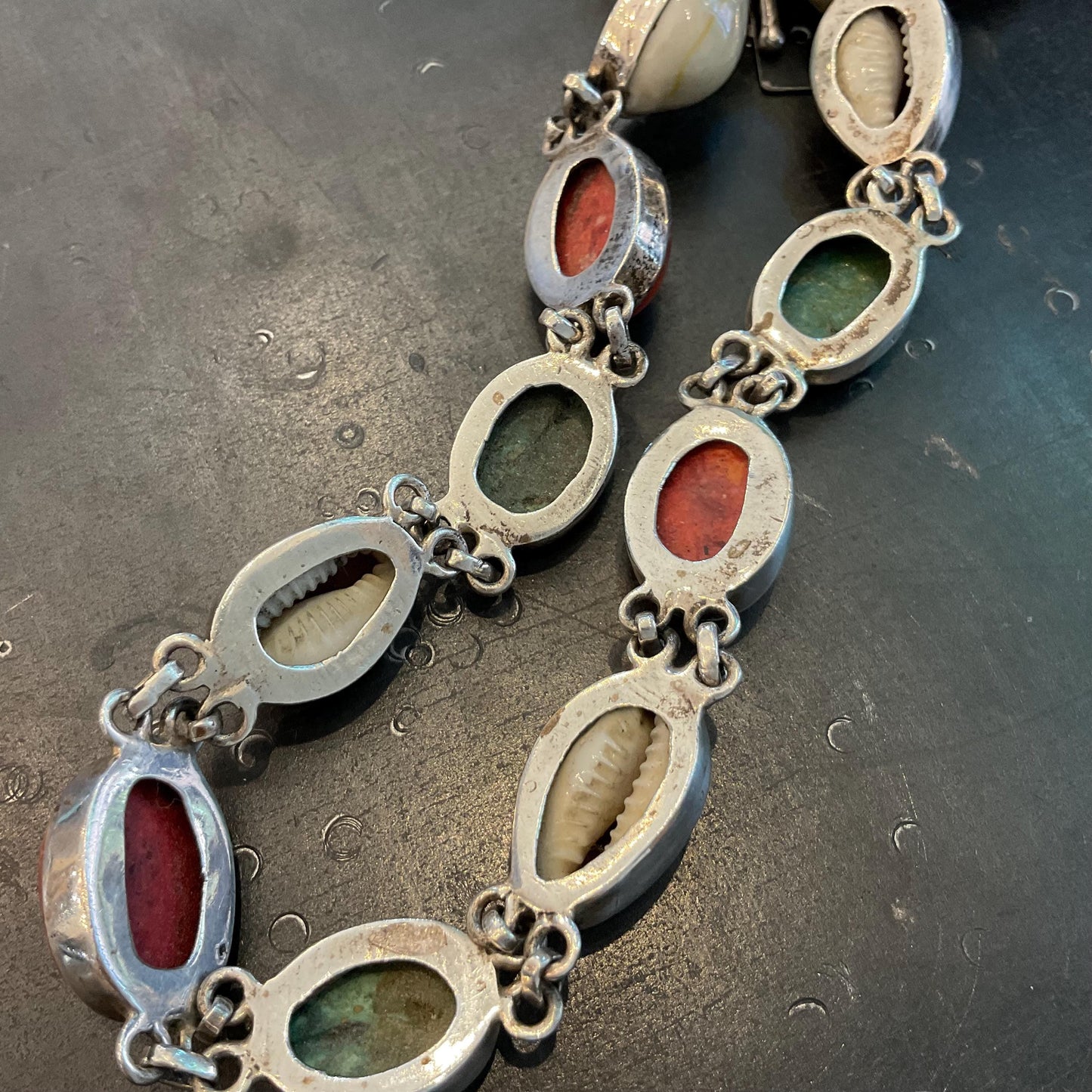 Sterling Silver Turquoise red coral Statement Necklace Colors Of Etnika