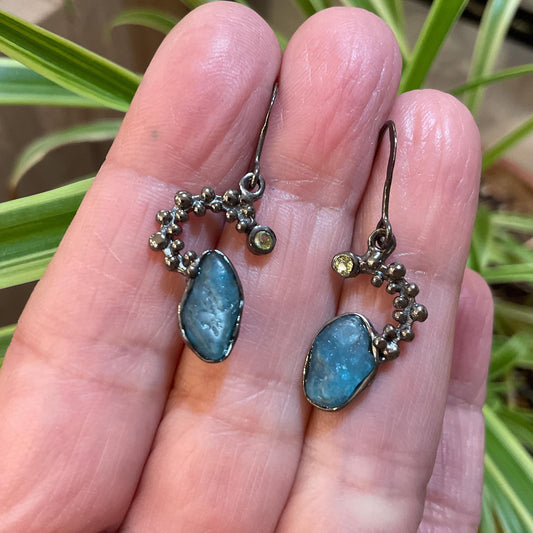 Sterling Silver Blue Apatite dangle Earrings