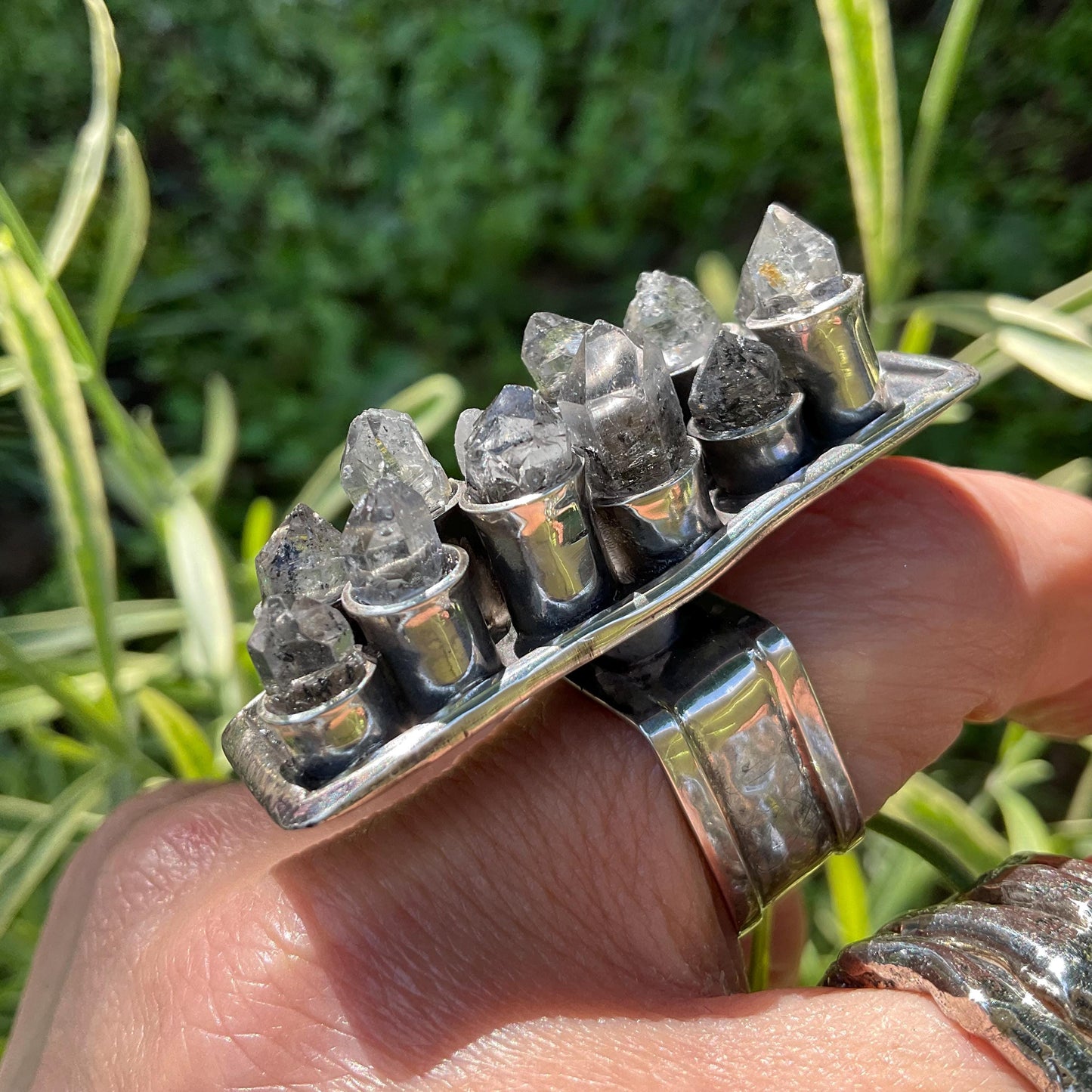 Sterling silver natural rough herkimer diamond Colors Of Etnika