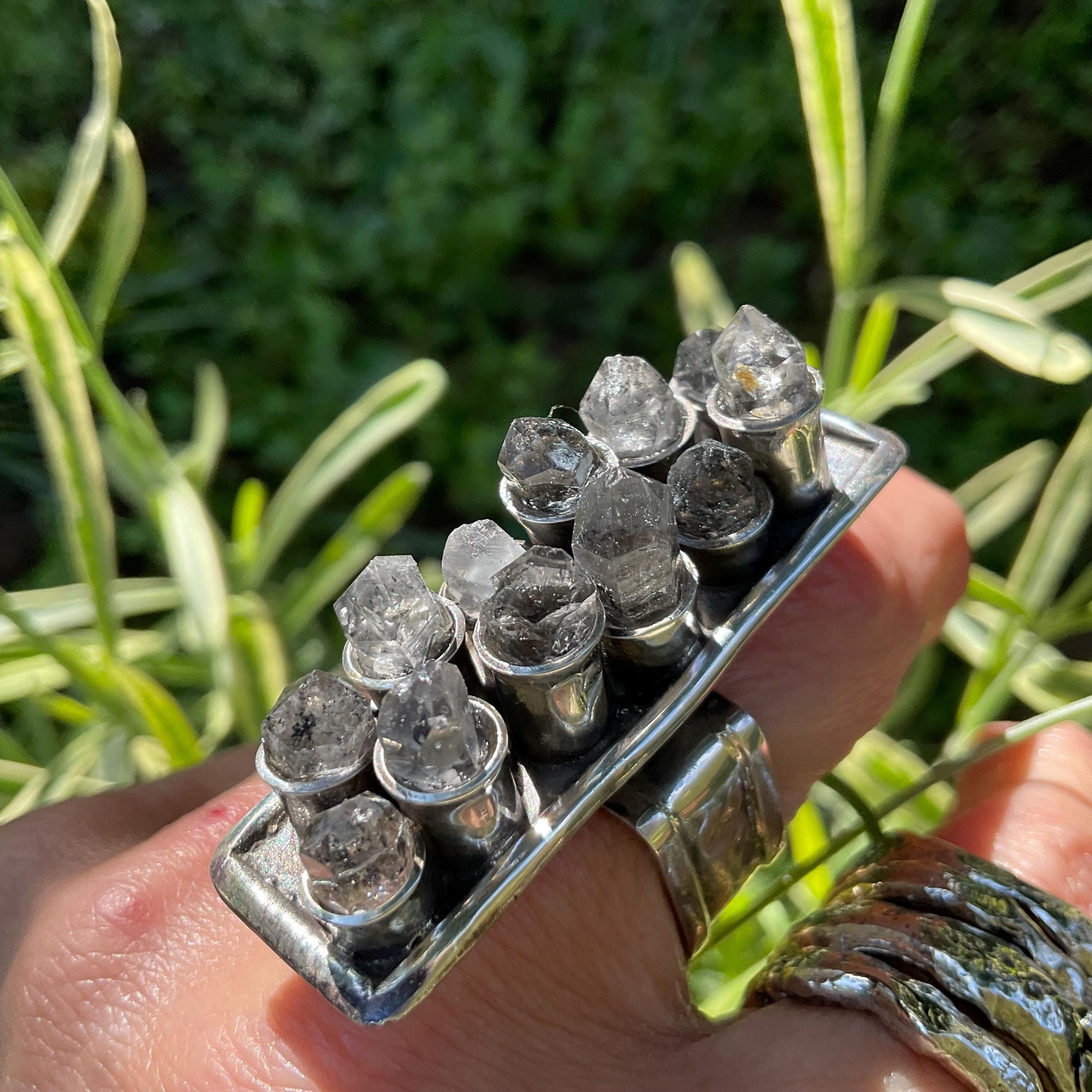 Sterling silver natural rough herkimer diamond Colors Of Etnika