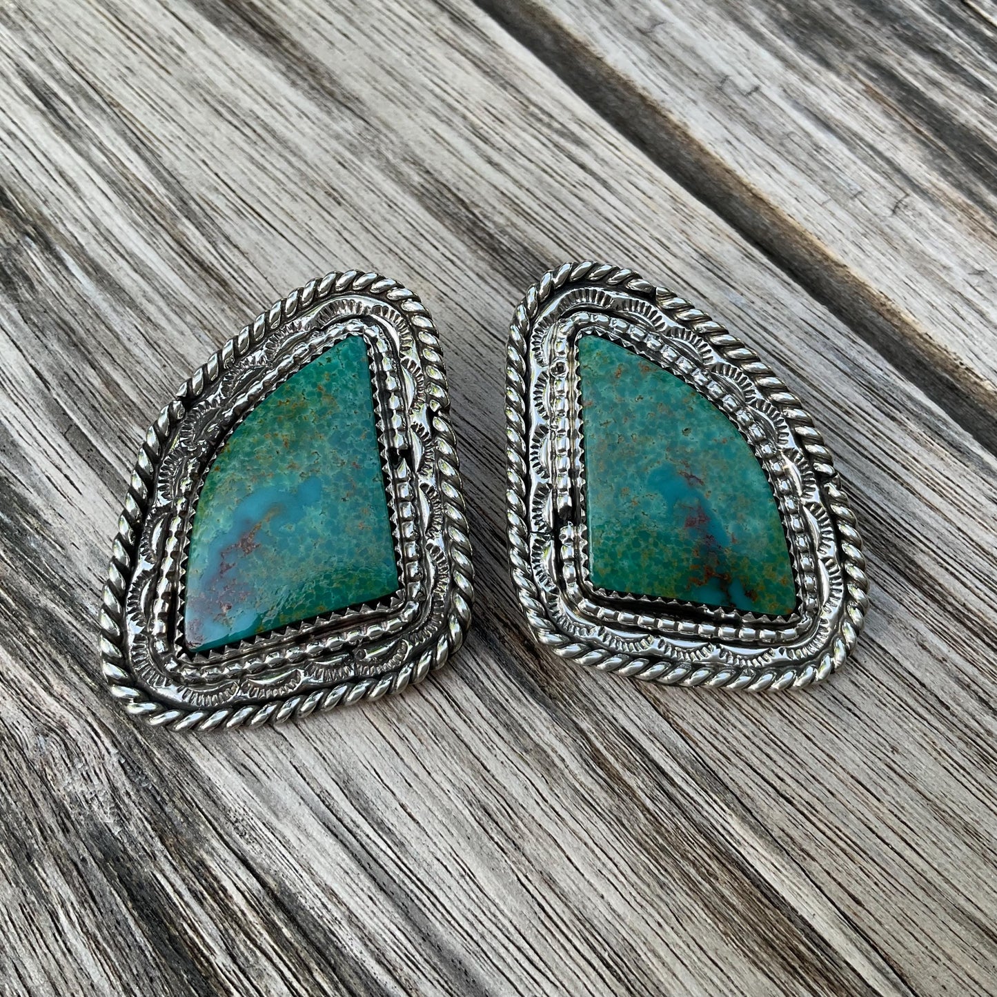 Sterling  Silver turquoise vintage western earrings Colors Of Etnika