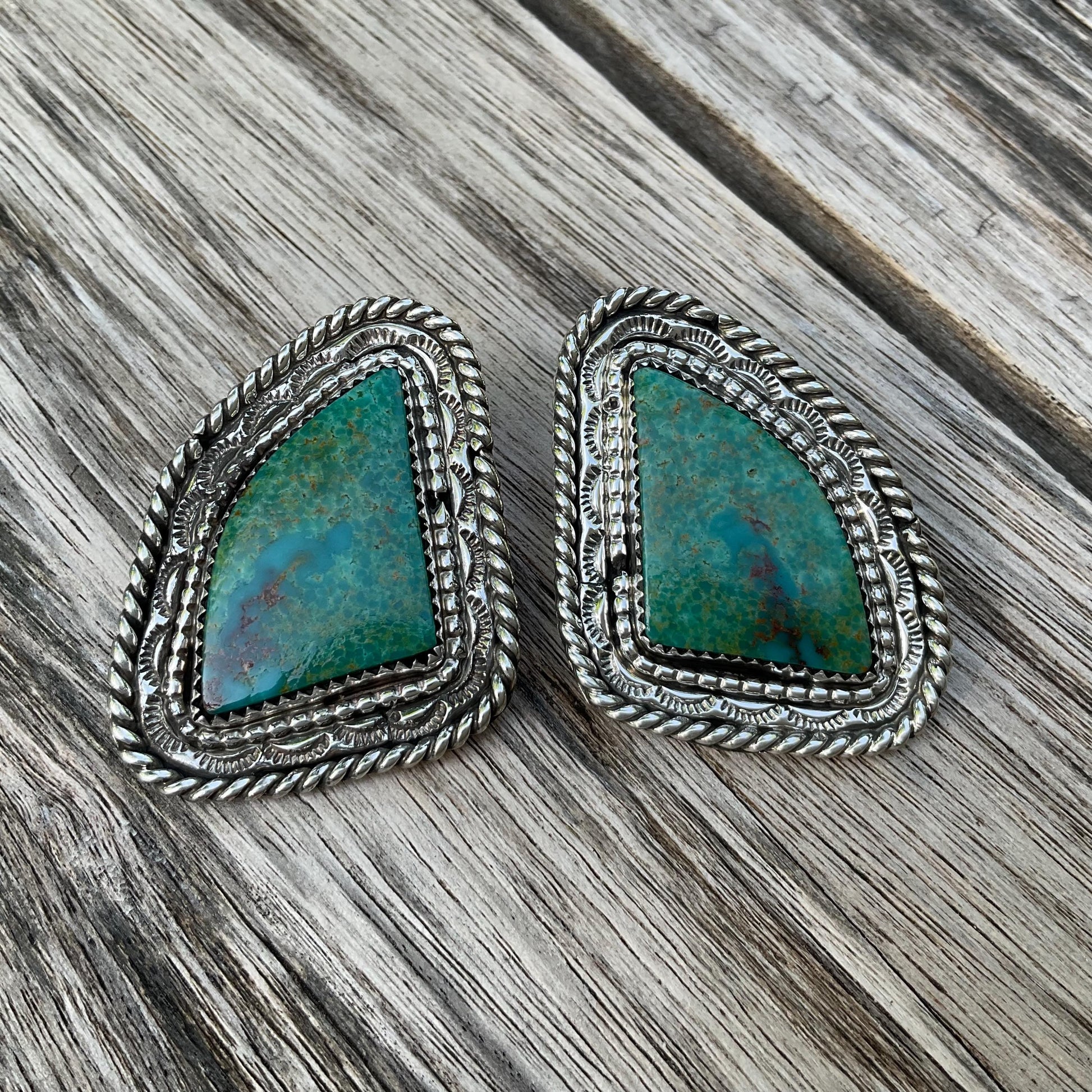 Sterling  Silver turquoise vintage western earrings Colors Of Etnika