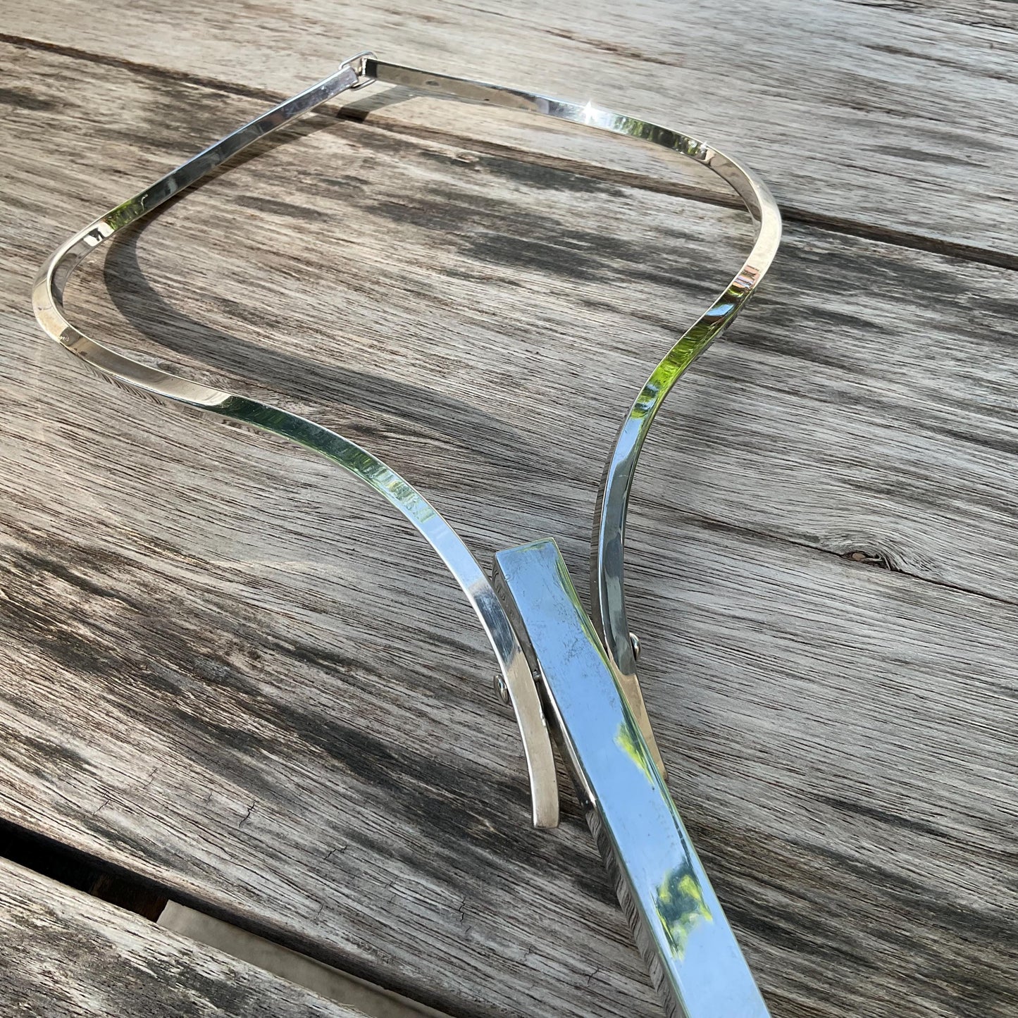 sterling silver vintage choker modernist necklace Colors Of Etnika