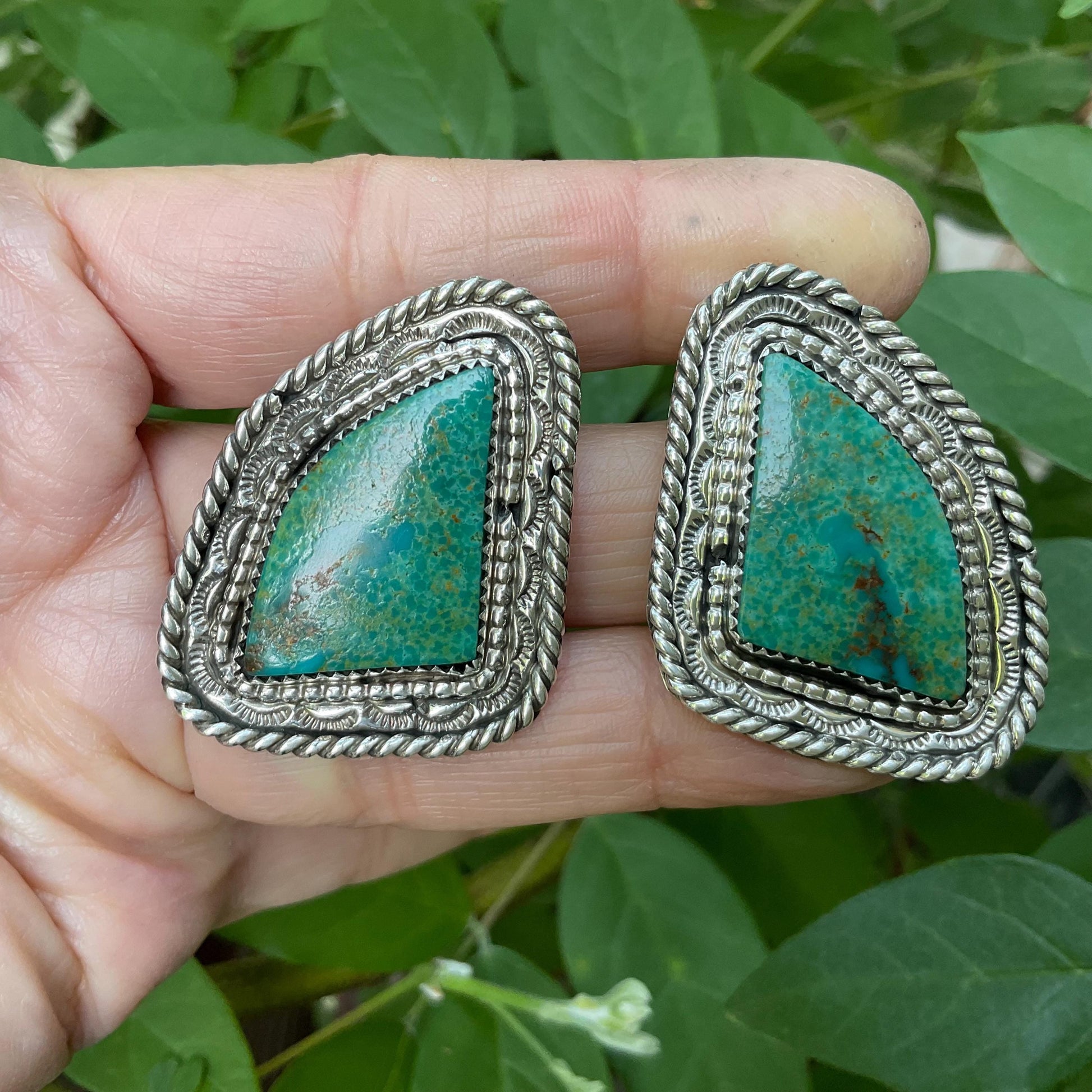 Sterling  Silver turquoise vintage western earrings Colors Of Etnika