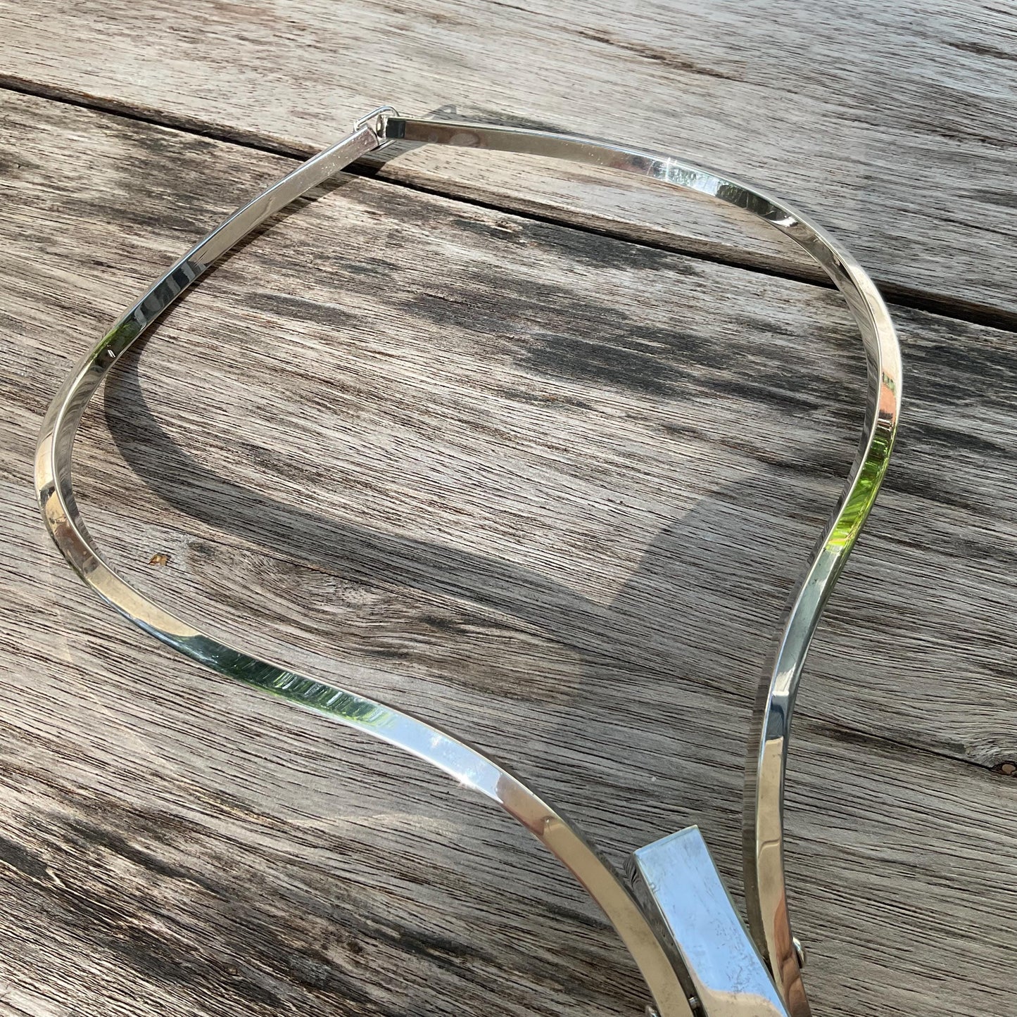 sterling silver vintage choker modernist necklace Colors Of Etnika