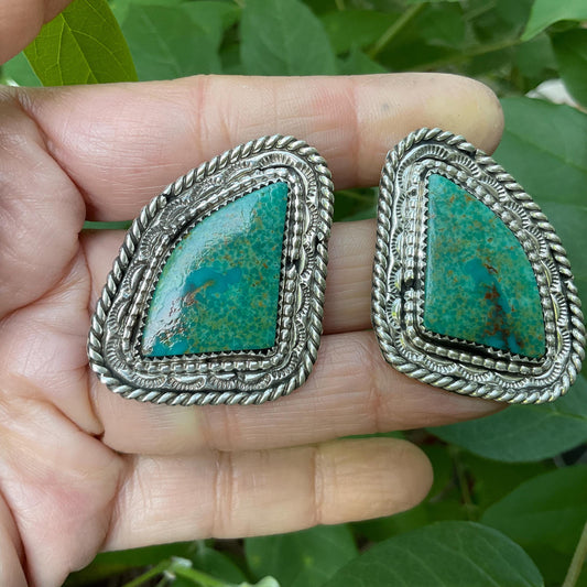 Sterling  Silver turquoise vintage western earrings