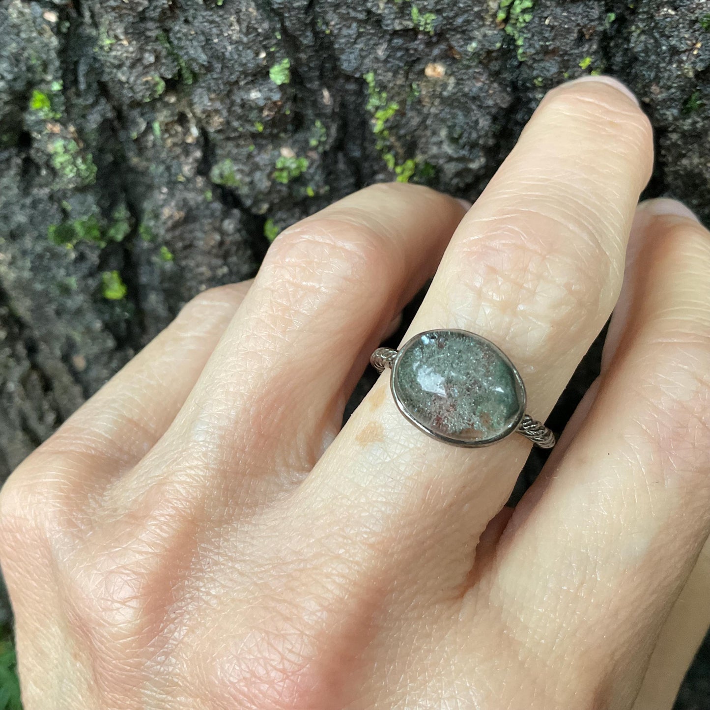 sterling silver ghost quartz dainty ring 7 Colors Of Etnika