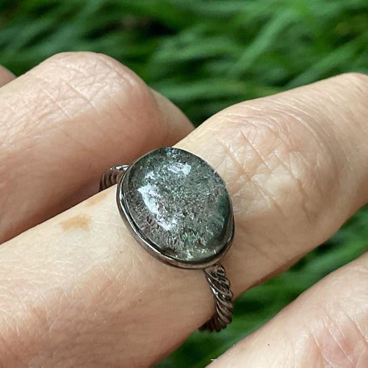 sterling silver ghost quartz dainty ring 7 Colors Of Etnika