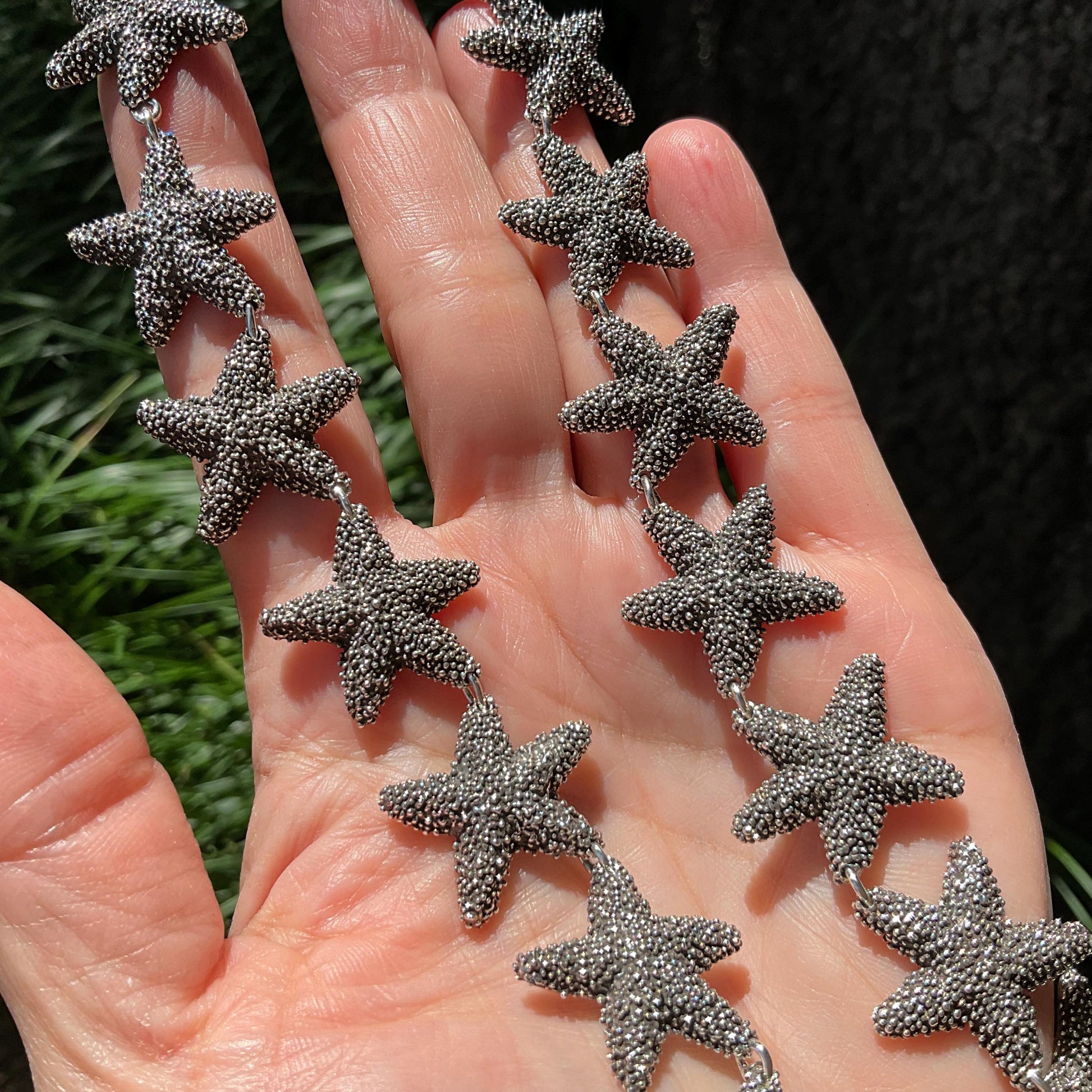 Sterling Silver starfish vintage Statement Necklace Colors Of Etnika