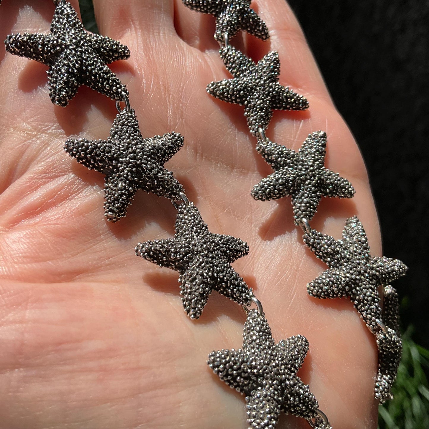 Sterling Silver starfish vintage Statement Necklace Colors Of Etnika