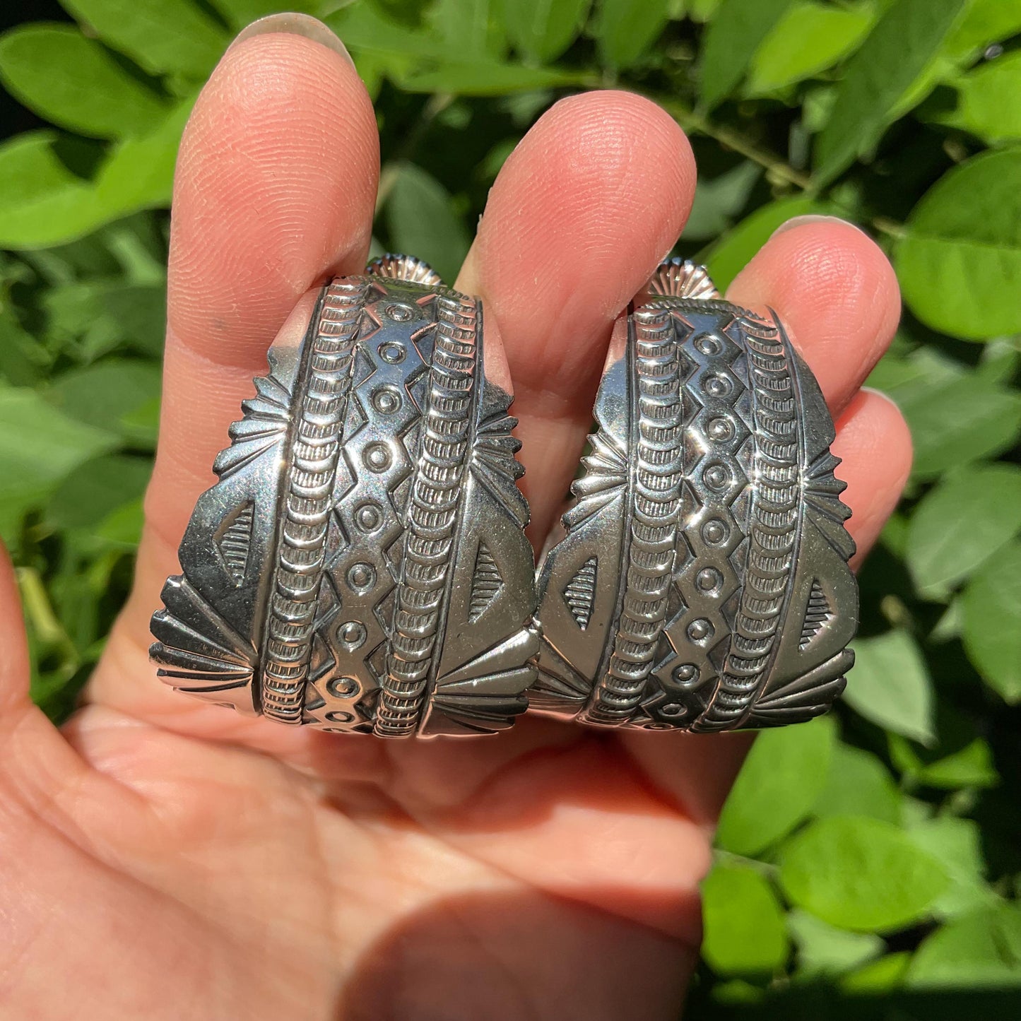 sterling silver  large Hoops western dangle Earrings *RESERVED do not buy Colors Of Etnika