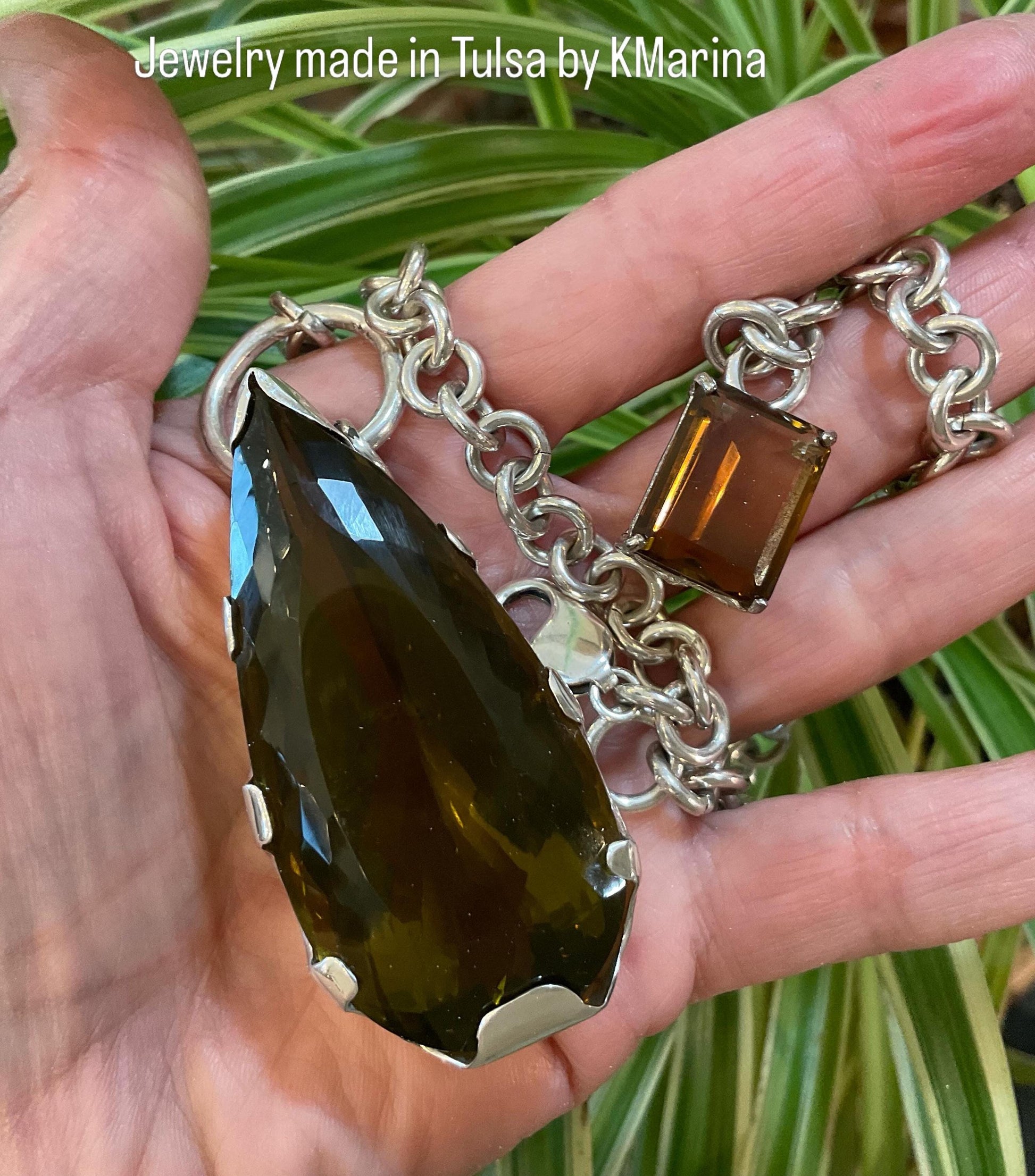 Sterling silver natural lemon quartz 185ct necklace Colors Of Etnika
